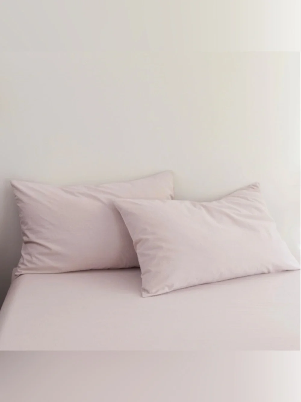 GRAYISH PINK Washed Cotton Linen-Like Feel Pillowcases (2-pack) QUEEN 20x30”